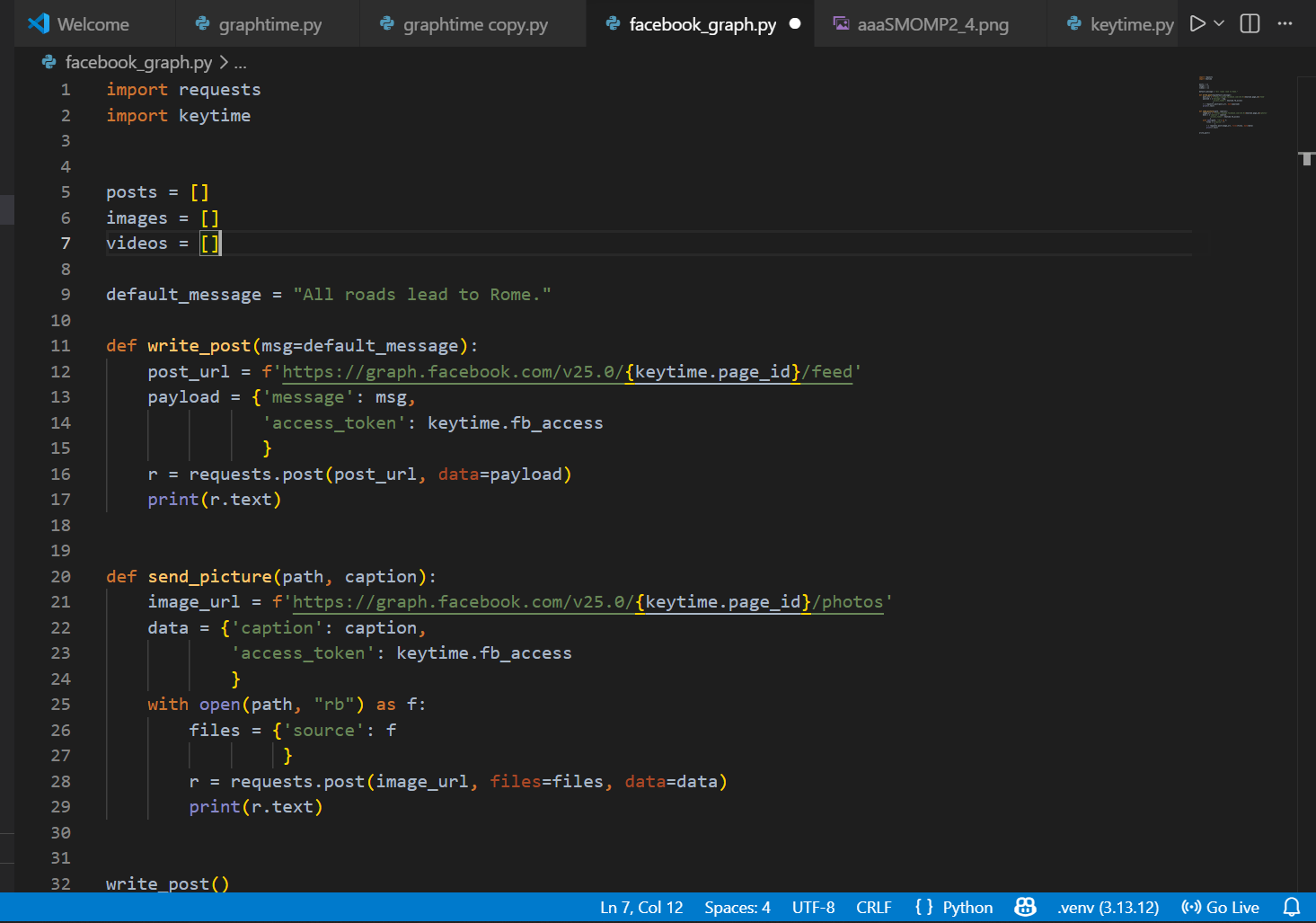 facebook API requests,